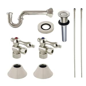 Trimscape Traditional Plumbing Sink Trim Kit 1-1/4 in. Brass with P- Trap and Overflow Drain in Polished Nickel