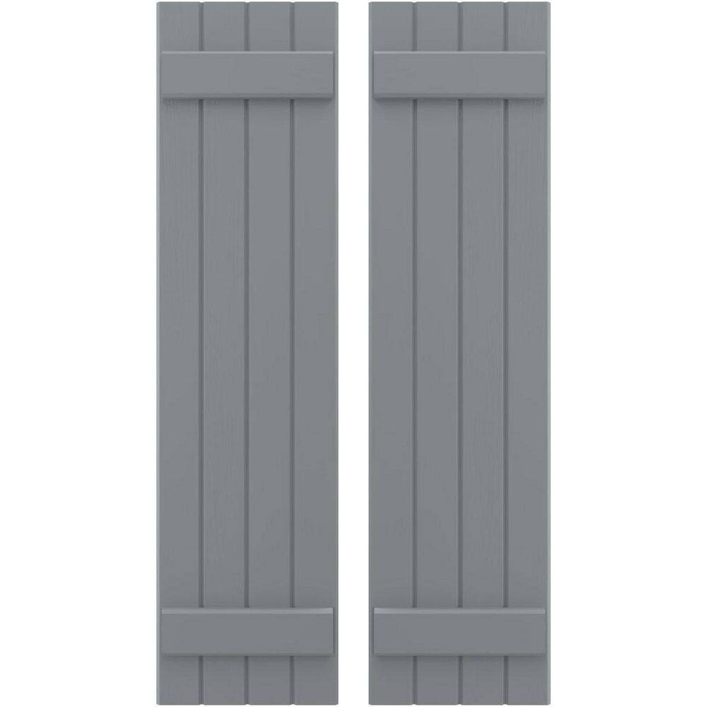 Ekena Millwork 14 in. W x 56 in. H Americraft 4-Board Exterior Real Wood  Joined Board and Batten Shutters in Ocean Swell ARW101BB414X56CHH - The  Home Depot