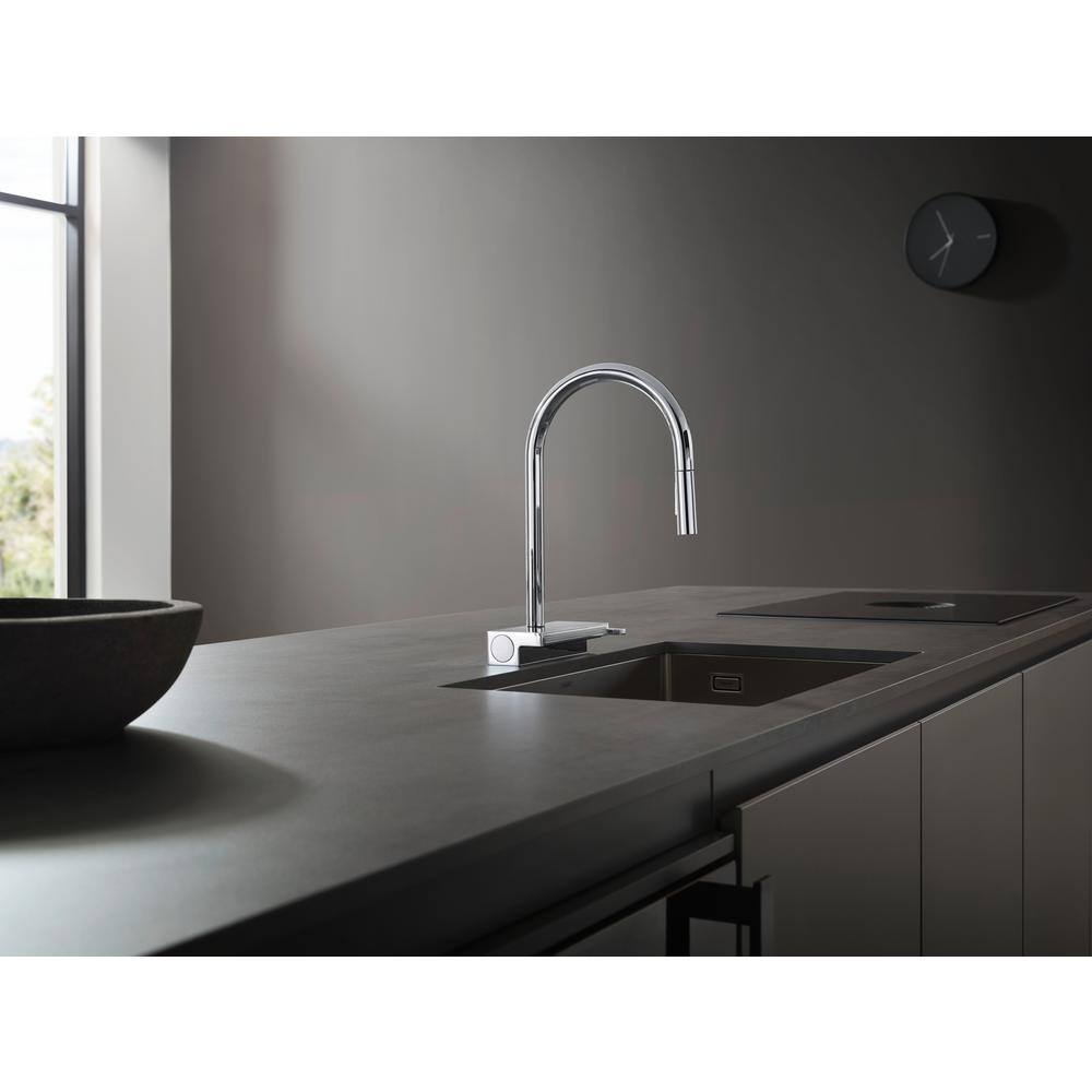 Polished Nickel High Arc Kitchen Faucet with Pull-Out Spray