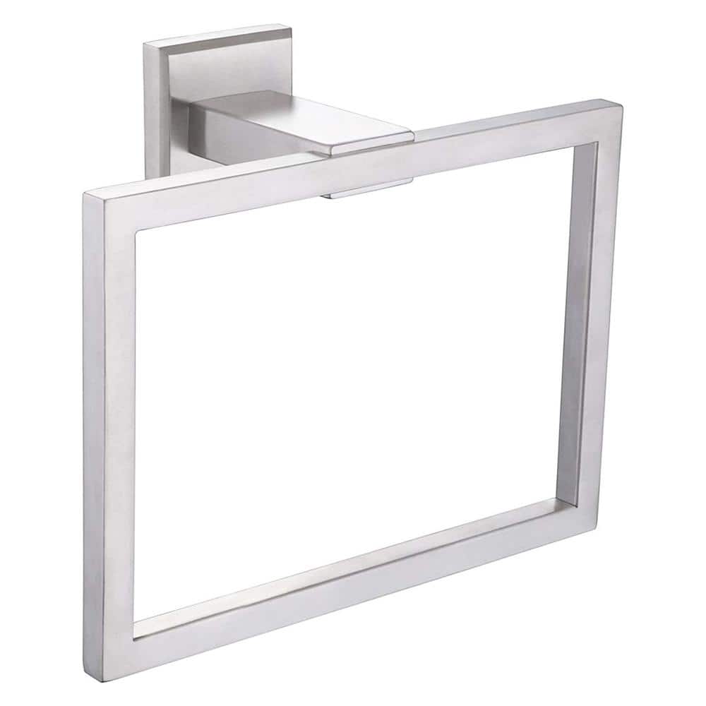 Brushed Nickel Stainless Steel Square Wall Mounted Towel Ring
