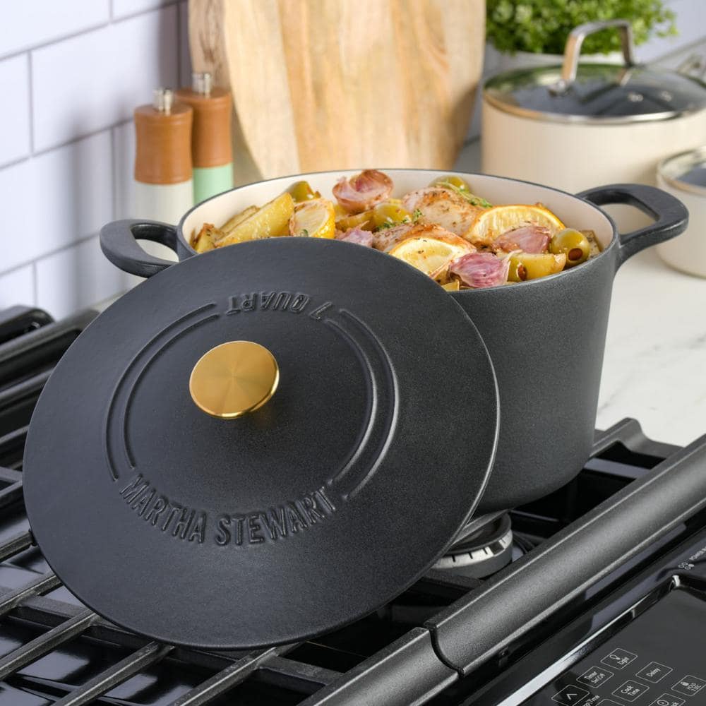 Matte Black 7-Quart Enameled Cast Iron Dutch Oven