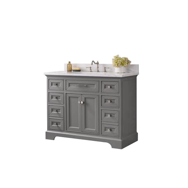 SUDIO Thompson 42 in. W x 22 in. D Bath Vanity in Gray with Engineered  Stone Vanity Top in Carrara White with White Sink Thompson-42G - The Home  Depot
