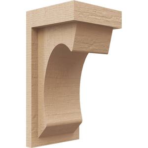 4 in. x 8 in. x 4 in. Series 2 Wide Emerson Rough Cedar Woodgrain Timberthane Polyurethane Corbel, Primed Tan