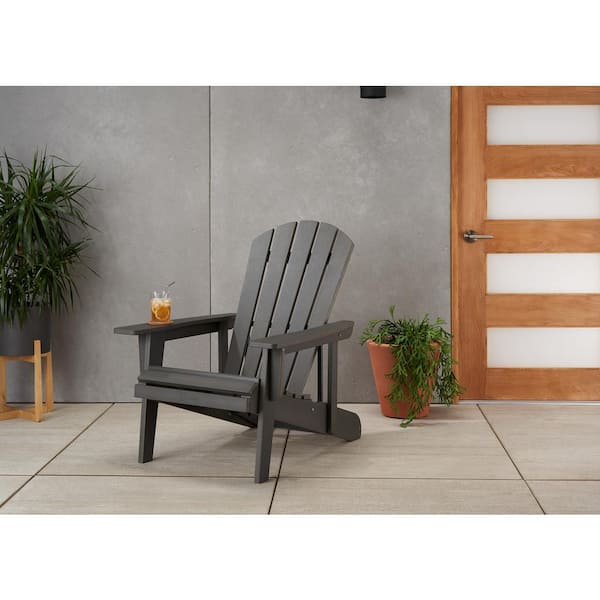 EcoStorage Slate Gray Reclining Plastic Adirondack Chair