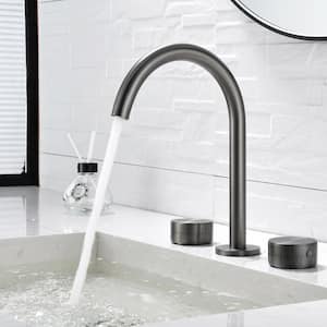 8 in. Widespread Double Handle Bathroom Faucet in Gunmetal Gray
