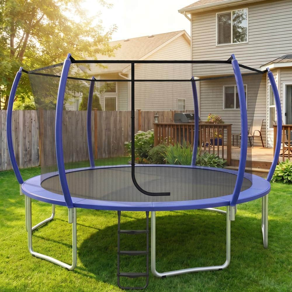 14 ft. Heavy-Duty Outdoor Trampoline with Safety Net, 500 lb. Capacity, 84 Springs and Blue Pad for Kids and Adults price history on PriceWatchPro