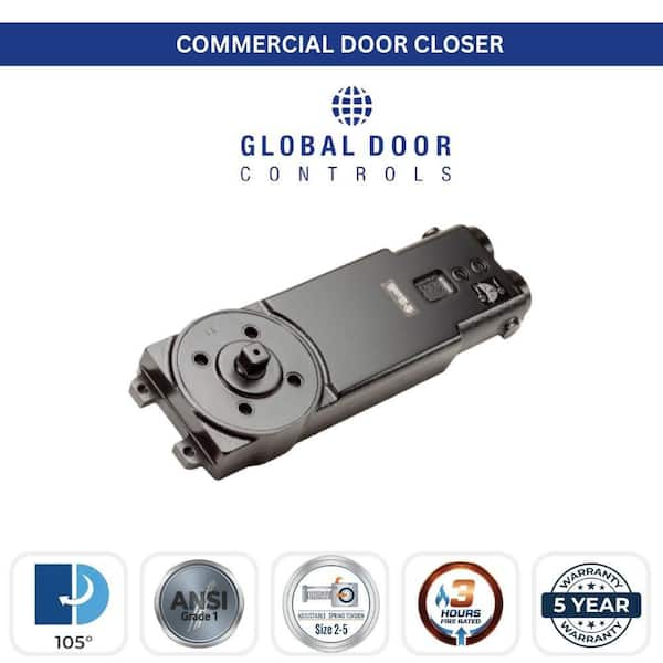 Duronodic Grade 1-Overhead Concealed Adjustable Door Closer with 105° Swing Radius - Sizes 2-5