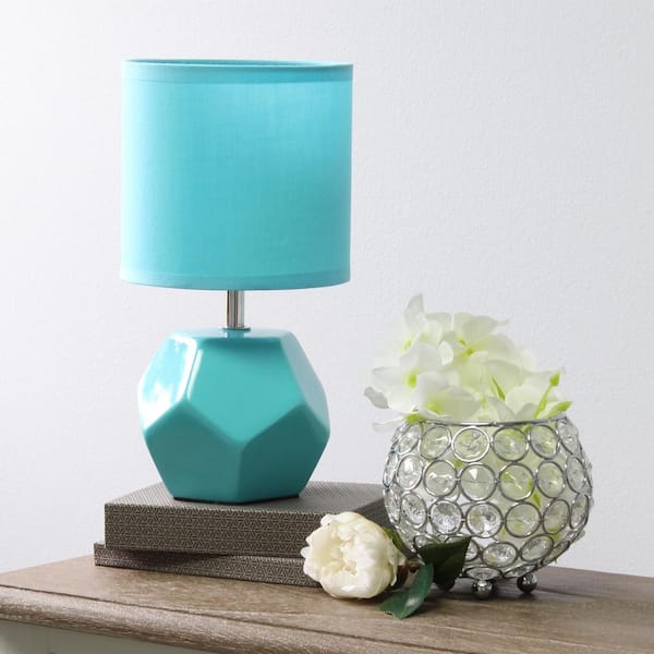  Simple Designs LT2065-WHT Round Prism Mini Table Lamp