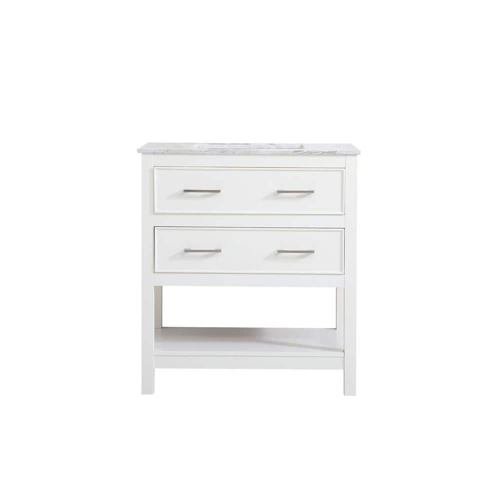 Simply Living 30 in. W x 19 in. D x 34 in. H Bath Vanity in White with Cala