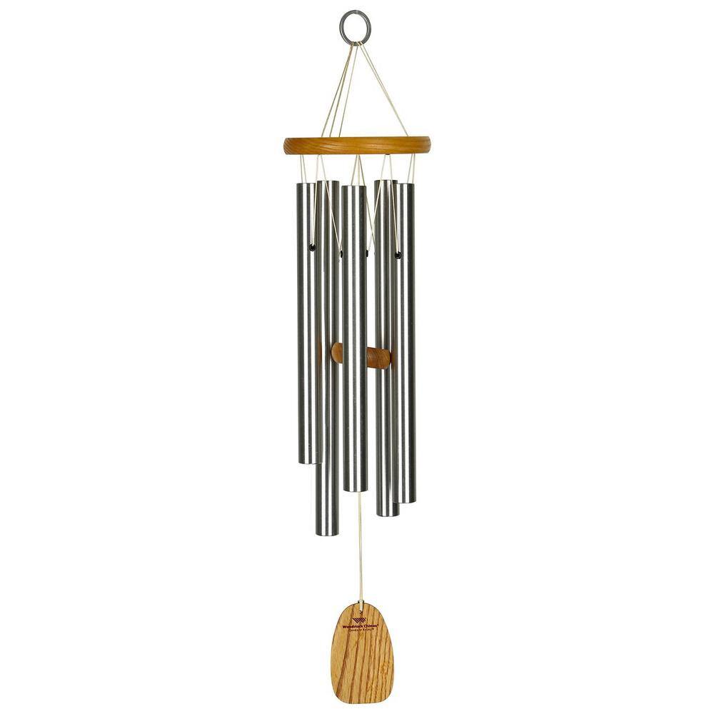 Kyoto 25" Silver and Wood Wind Chime