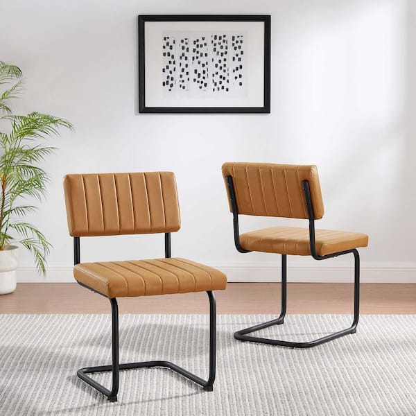 Parity Boucle Dining Side Chairs - Set of 2 in Black Taupe