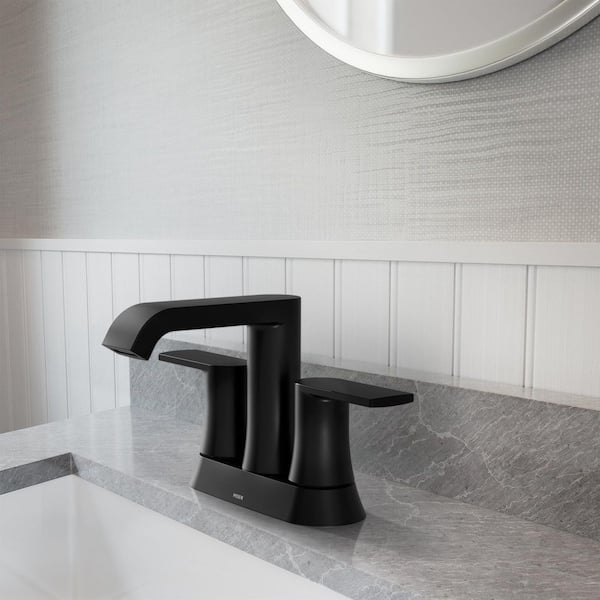 MOEN Genta 4 in. Centerset Double-Handle Bathroom Faucet with