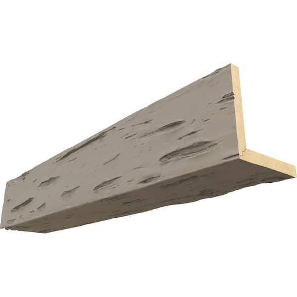 Ekena Millwork Endurathane 8 in. H x 12 in. W x 8 ft. L Pecky Cypress Seashell Faux Wood Beam