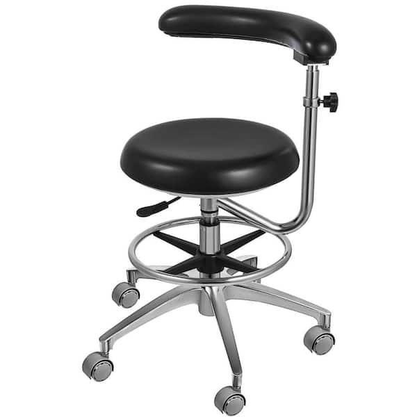 Medical Dental Stool, Height Adjustable, 360° Rotation, PU Leather Dentist Chair, Armrest, Assistant Chair