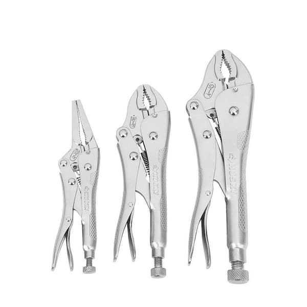 Husky 6.5 in. Long Nose 7 in. and 10 in. Locking Plier Set (3-Piece)