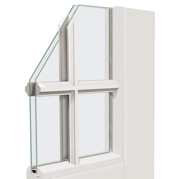72 in. x 80 in. Fiberglass Smooth White Right-Hand Inswing Hinged 3/4 Lite Patio Door with 6 Lite SDL