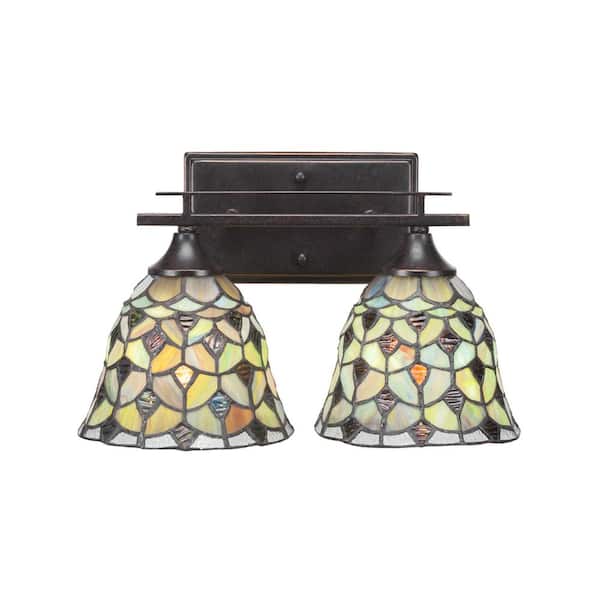 Unbranded Ontario 14 in. 2-Light Dark Granite Vanity Light