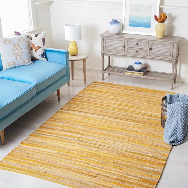 Rag Rug Yellow/Multi Doormat 3 ft. x 5 ft. Striped Gradient Area Rug