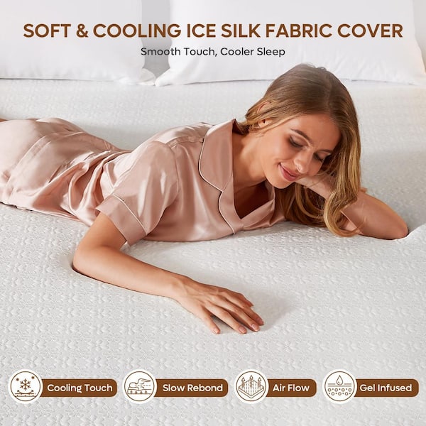 3 in. Full Firm Cooling Gel Memory Foam Mattress Topper with Removable Cover and Adjustable Straps for Back Pain Relief
