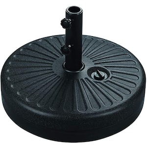 Round Plastic 48 lbs. Patio Umbrella Base in Black