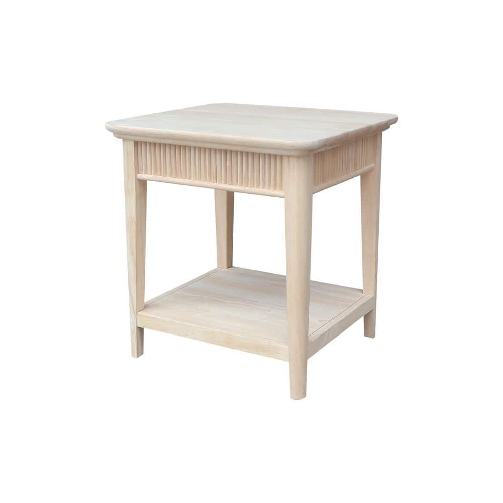 Haven 22 in. Unfinished Rectangular Solid Wood End Table - thumbnail 8