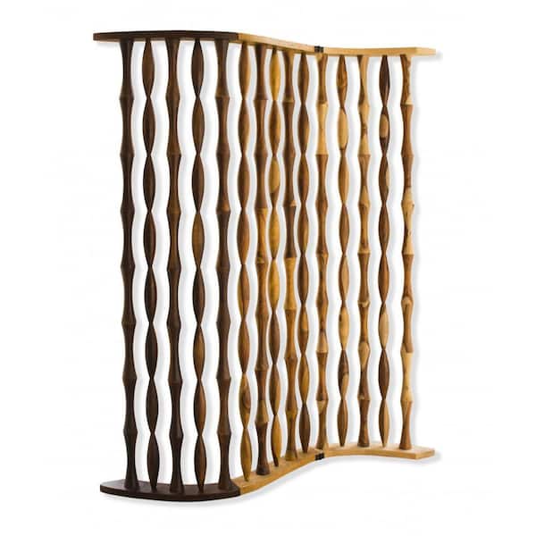 HomeRoots Mariana 74 in Handcrafted Natural Brown Wood Screen Panel