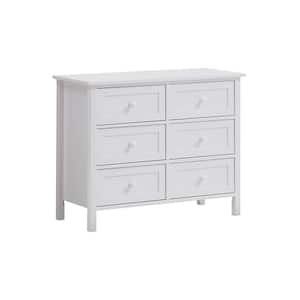 Iolanda 6-Drawer White Dresser (31 in. H X 39 in. W X 17 in. D)