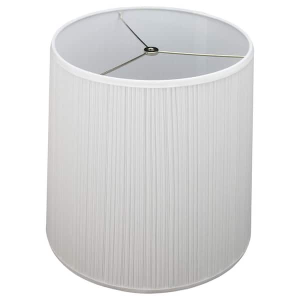 FenchelShades.com Fenchel Shades 13 in. Top Diameter x 15 in. Bottom Diameter x 15 in. Slant, Empire Lamp Shade - Pleated Mushroom White