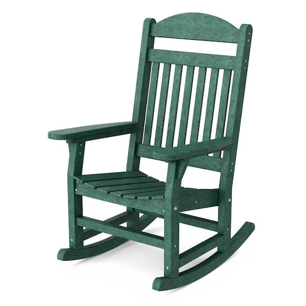 Wildridge Heritage Turf Green Traditional Rocking Chair Plastic Outdoor Rocking Chair