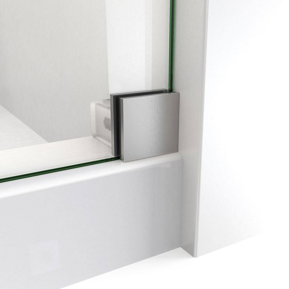 Clear Glass Frameless Sliding Shower Enclosure with Stainless Steel Hardware