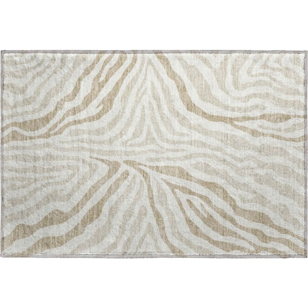 Mayfield Premium Machine Washable Abstract AMF2523 Ivory 2 ft. x 3 ft. Accent Rug