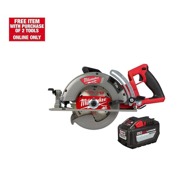 Milwaukee M18 FUEL 18V Lithium-Ion Cordless 7-1/4 in. Rear Handle Circular Saw & High Output 12.0Ah Battery