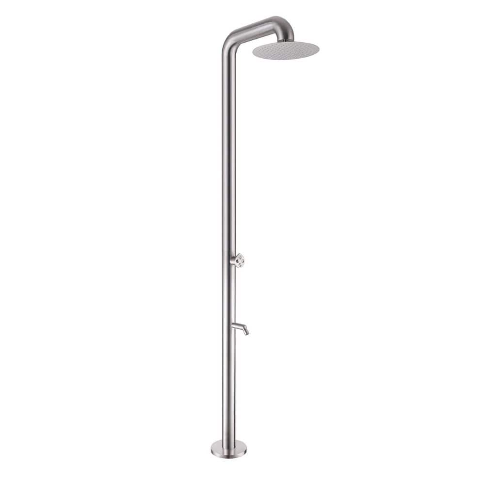 Single Handle 1-Spray Outdoor Freestanding Shower Faucet 1.8 GPM 304 Stainless Steel Shower System Kit in Brushed Nickel price history on PriceWatchPro