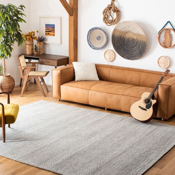 Marbella 9 ft. x 12 ft. Silver/Gray Textured Area Rug