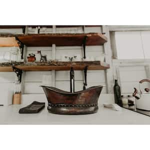 Bath Tub Hammered Copper Vessel Sink in Oil Rubbed Bronze