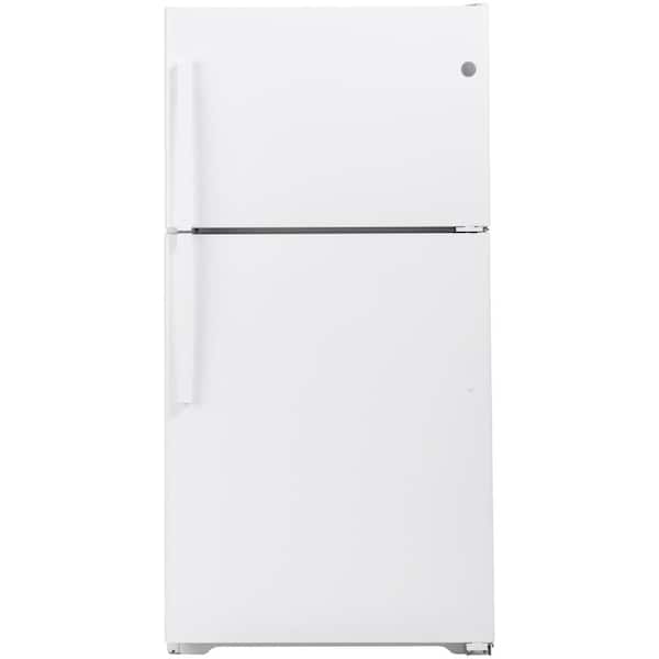 Ge 21 9 Cu Ft Top Freezer Refrigerator In White Energy Star Gte22jtnrww The Home Depot
