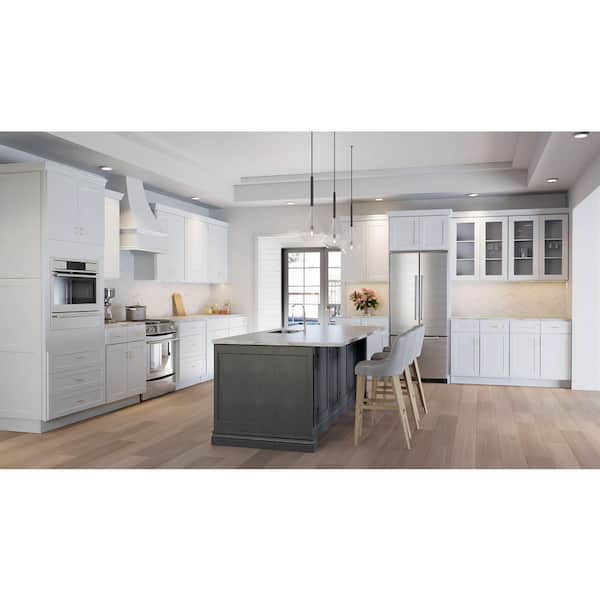 30 in. W 21 in. H 34.5 in. D Ready to Assemble Plywood Vanity Kitchen Cabinet in Painted White with Drawer