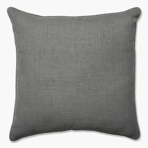 Solid Grey Square Outdoor Square Throw Pillow