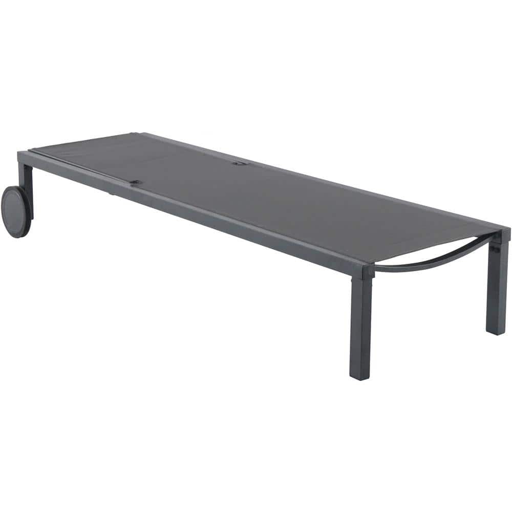 Gray Adjustable Aluminum Sling Chaise Lounge Chair