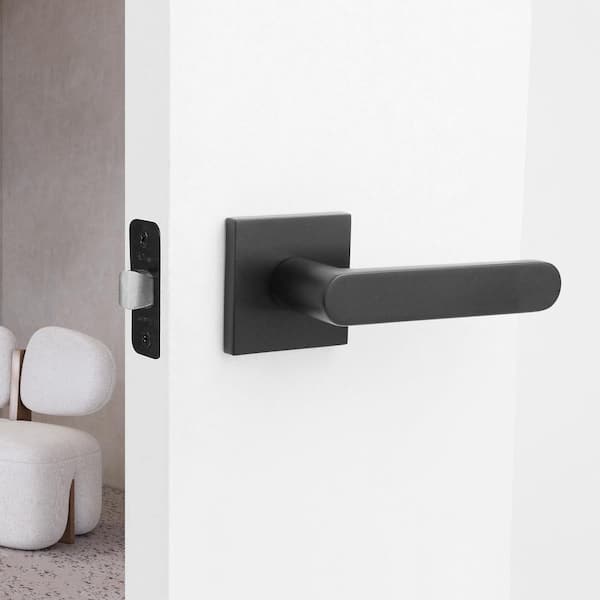 McBowery Chrystie Matte Black Hall/Closet Modern Door Handle