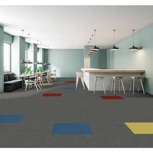 Color Accents - Goldenrod - Yellow Commercial 24 x 24 in. Peel and Stick Carpet Tile Square (32 sq. ft.)