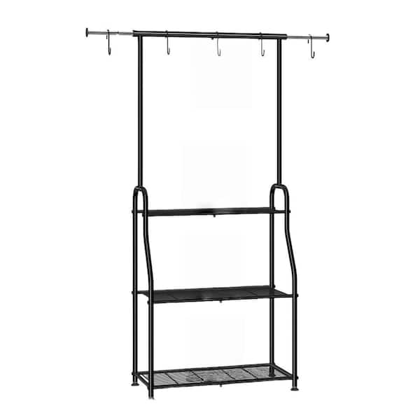 Metal 3 Tier Hanging Plant Stand with Multiple Plant Capacity for Indoor Outdoor Living Room and Balcony Black (1-Pack)