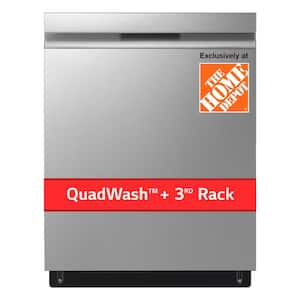 24 in. Top Control Standard Dishwasher with QuadWash in Stainless Steel