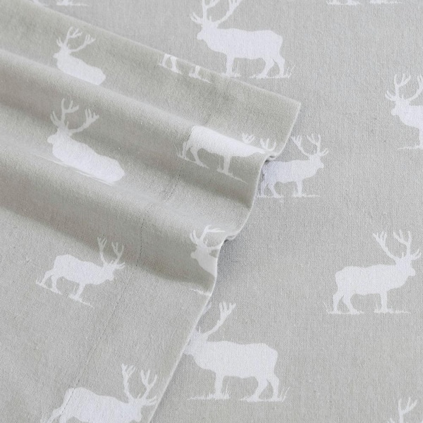 Eddie Bauer 3Pcs TWIN Elk Grove Flannel Sheet Set 100% cotton
