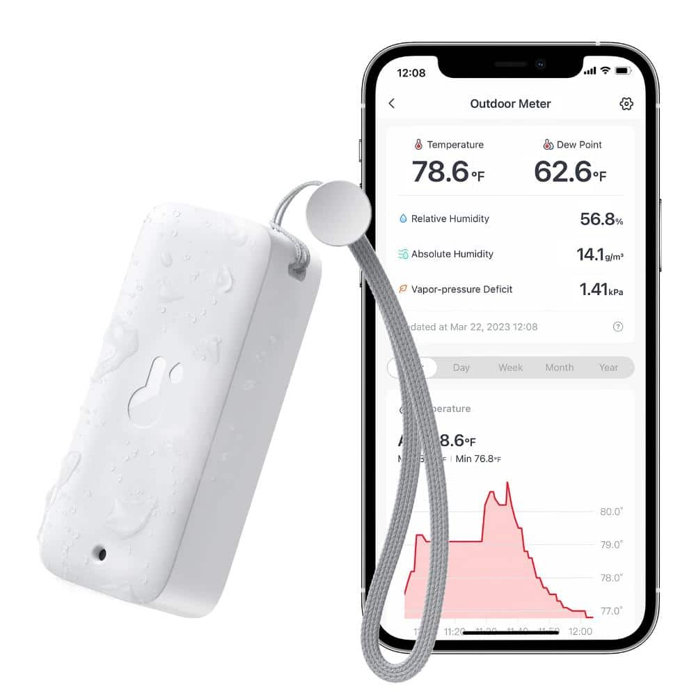 IP65 Waterproof Bluetooth Hygrometer Thermometer Wireless, 394 ft Range, Dewpoint and VPD Sensor, 68-Day On-Board price history on PriceWatchPro