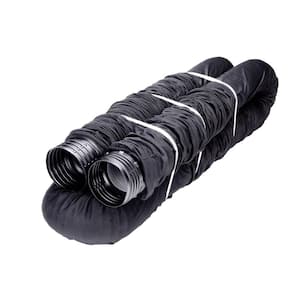 FLEX Drain 4 in. x 25 ft. Black Copolymer Perforated Drain Pipe with Sock