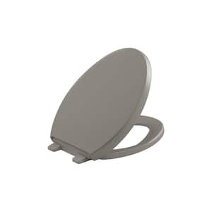 Reveal Quiet-Close Elongated Closed Front Toilet Seat with Grip-Tight Bumpers in Cashmere