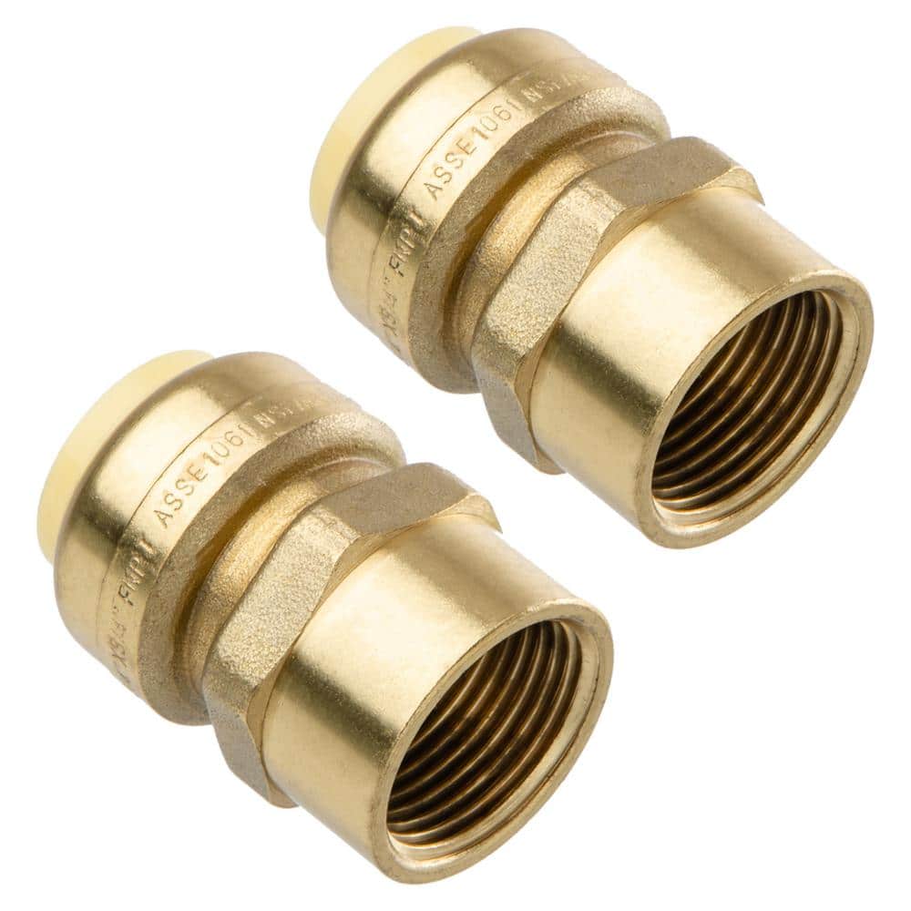 3/4 in. Push-Fit x 3/4 in. NPT Female Pipe Thread Brass Coupling (2-Pack) price history on PriceWatchPro