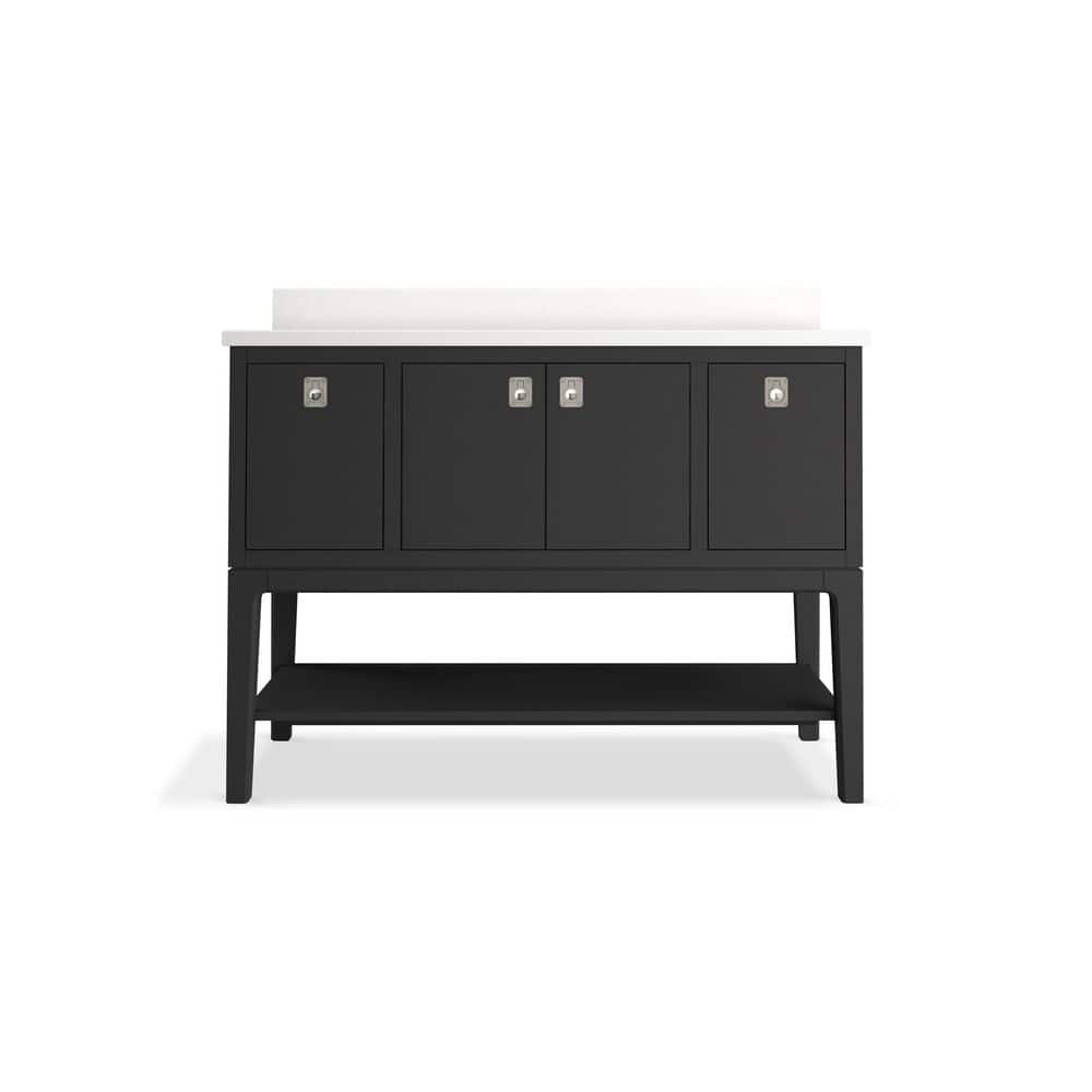 Ferrous Grey 48" Single Sink Freestanding Bathroom Vanity with Quartz Top