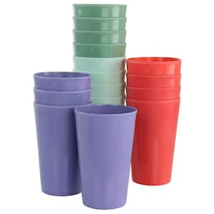 Zelly Melamine 16 oz. 16-Piece Tumbler Set in Assorted Colors